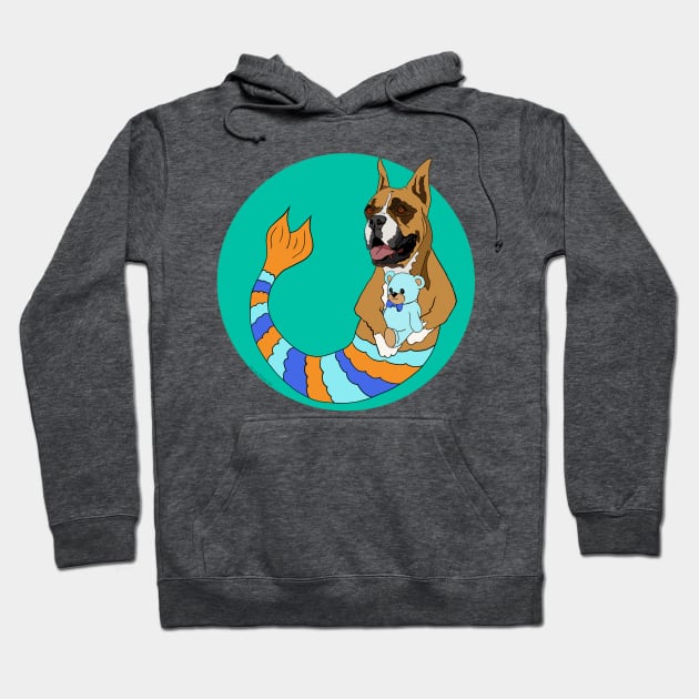 Buddy the Boxer Mermutt Hoodie by abrushwithhumor